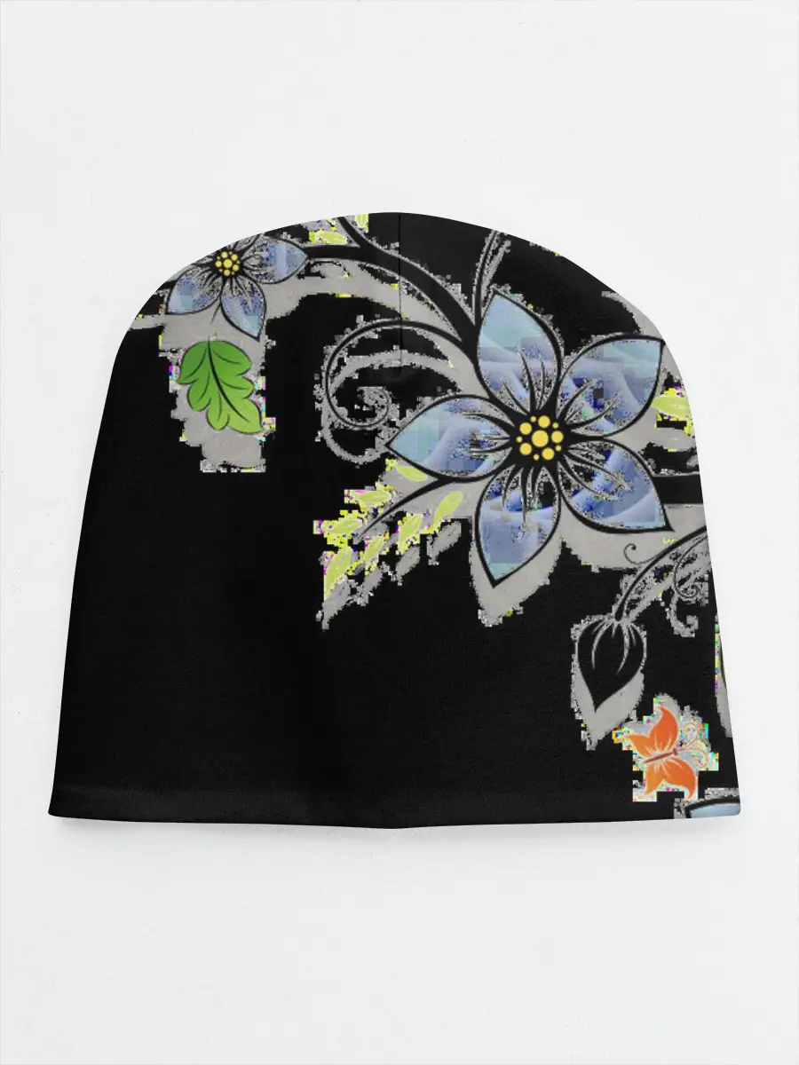 Детская шапка / Цветочная композиция с бабочками