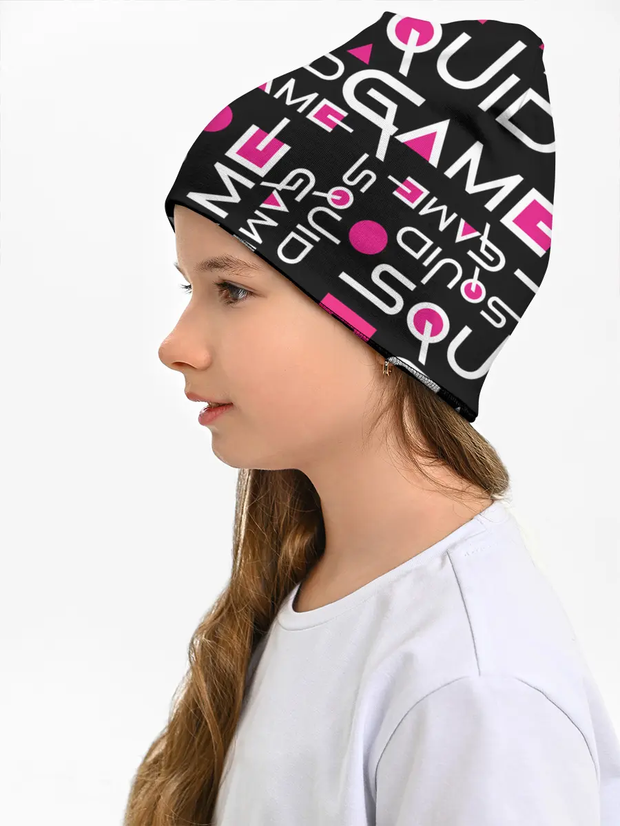 Детская шапка / SQUID GAME ЛОГО PINK