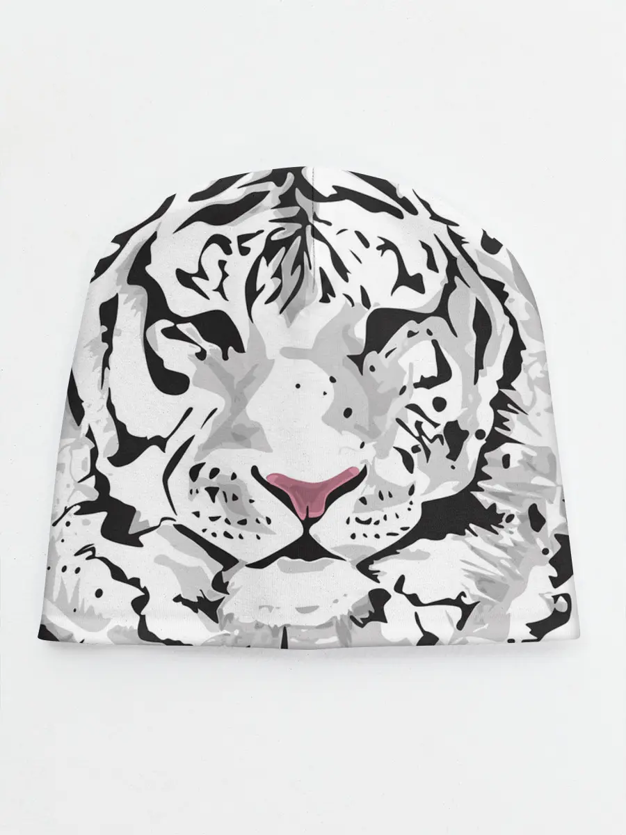 Детская шапка / Белый снежный тигр