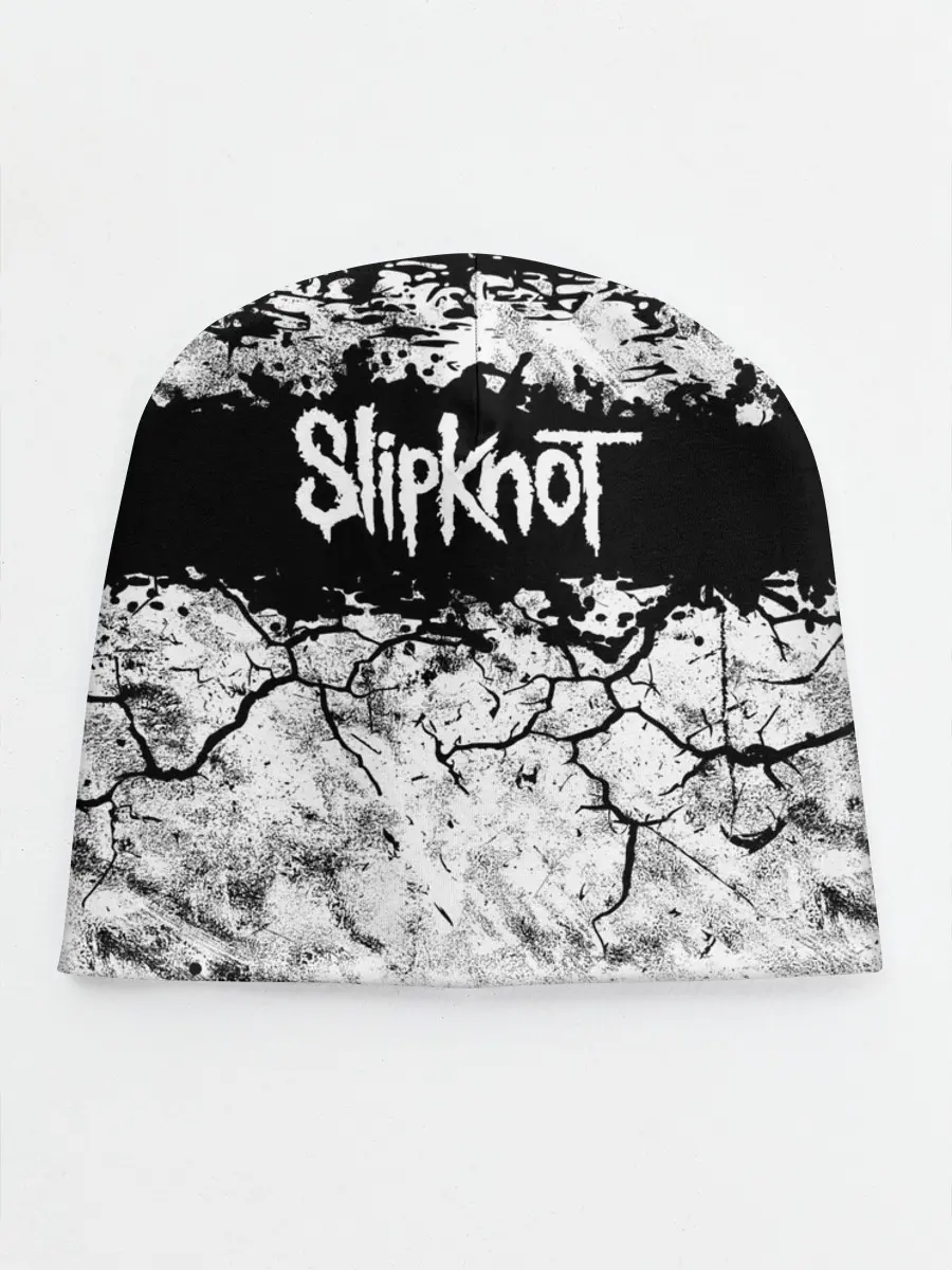 Детская шапка / Надпись Слипкнот Рок Группа ЧБ | Slipknot