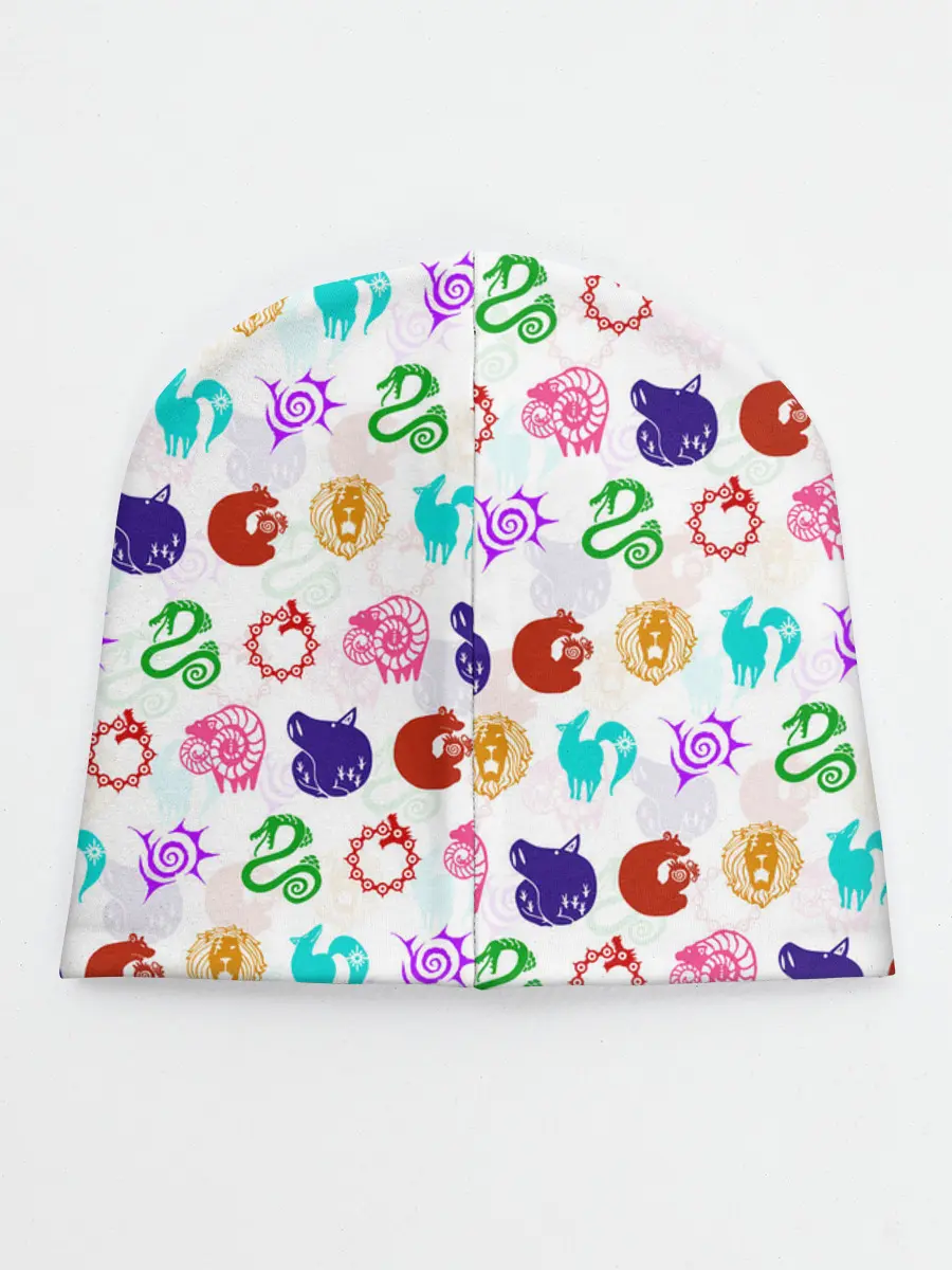 Детская шапка / 7 СМЕРТНЫХ ГРЕХОВ ЦВЕТНОЙ ПАТТЕРН СИМВОЛЫ