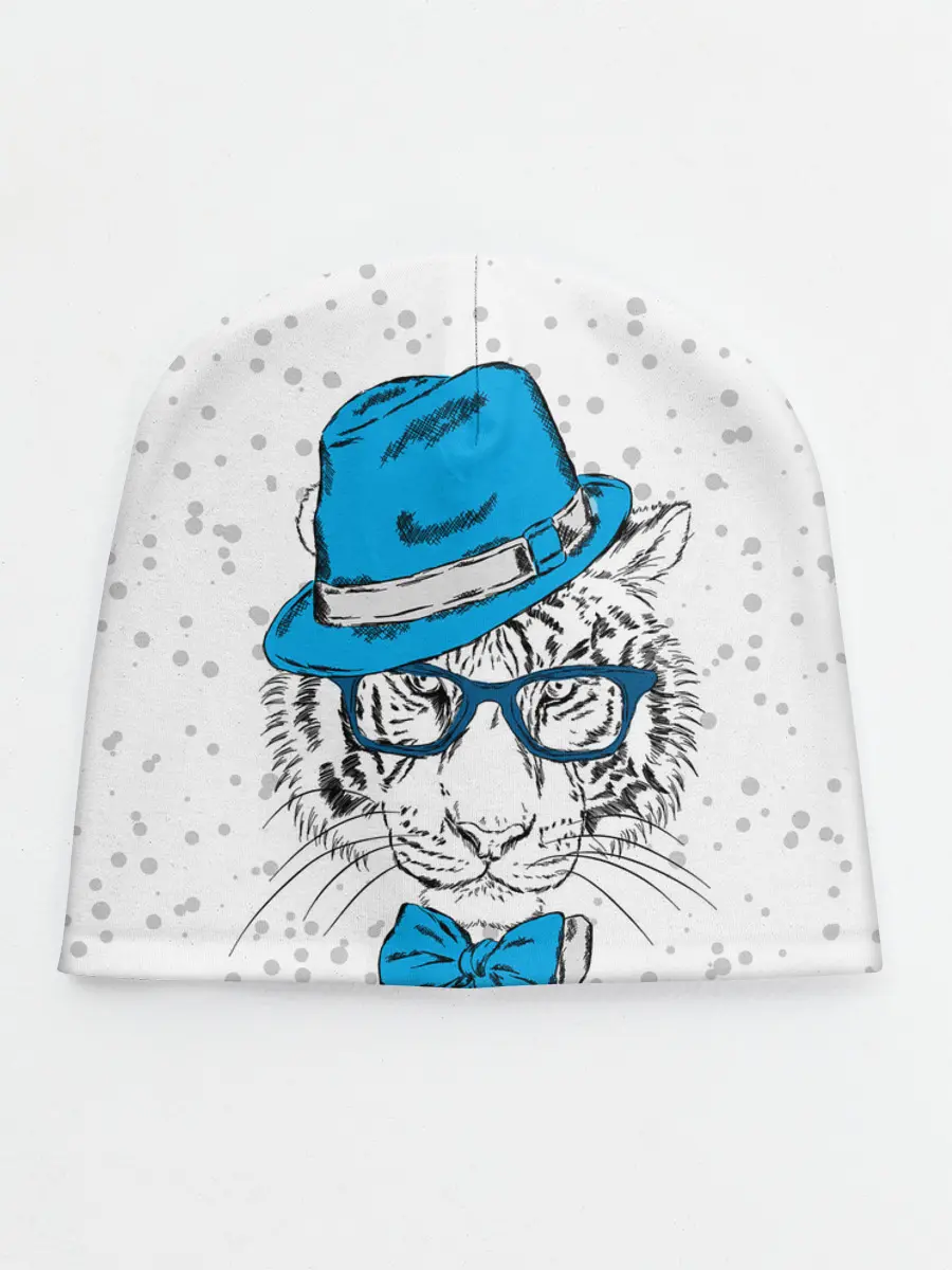 Детская шапка / Белый тигр в синей шляпе