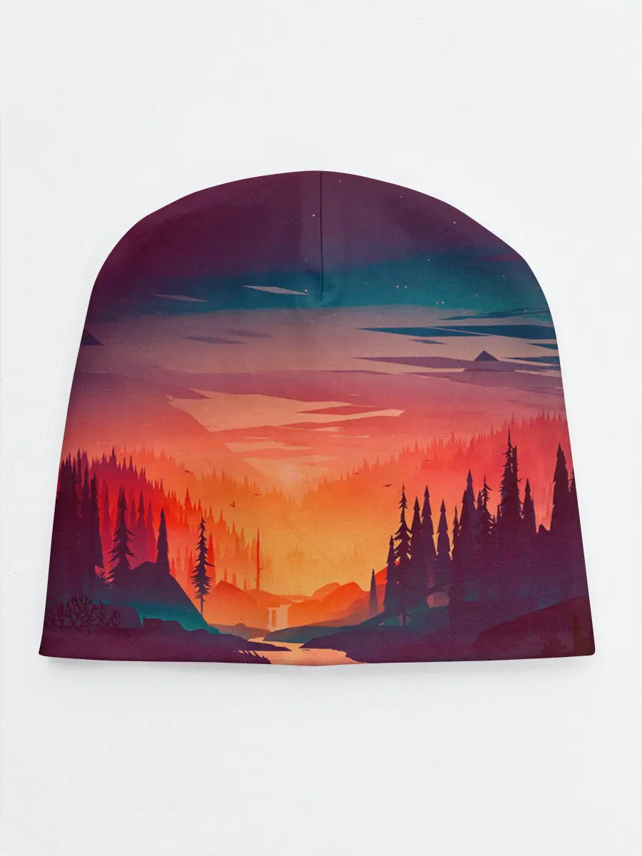 Детская шапка / Minimal forest sunset