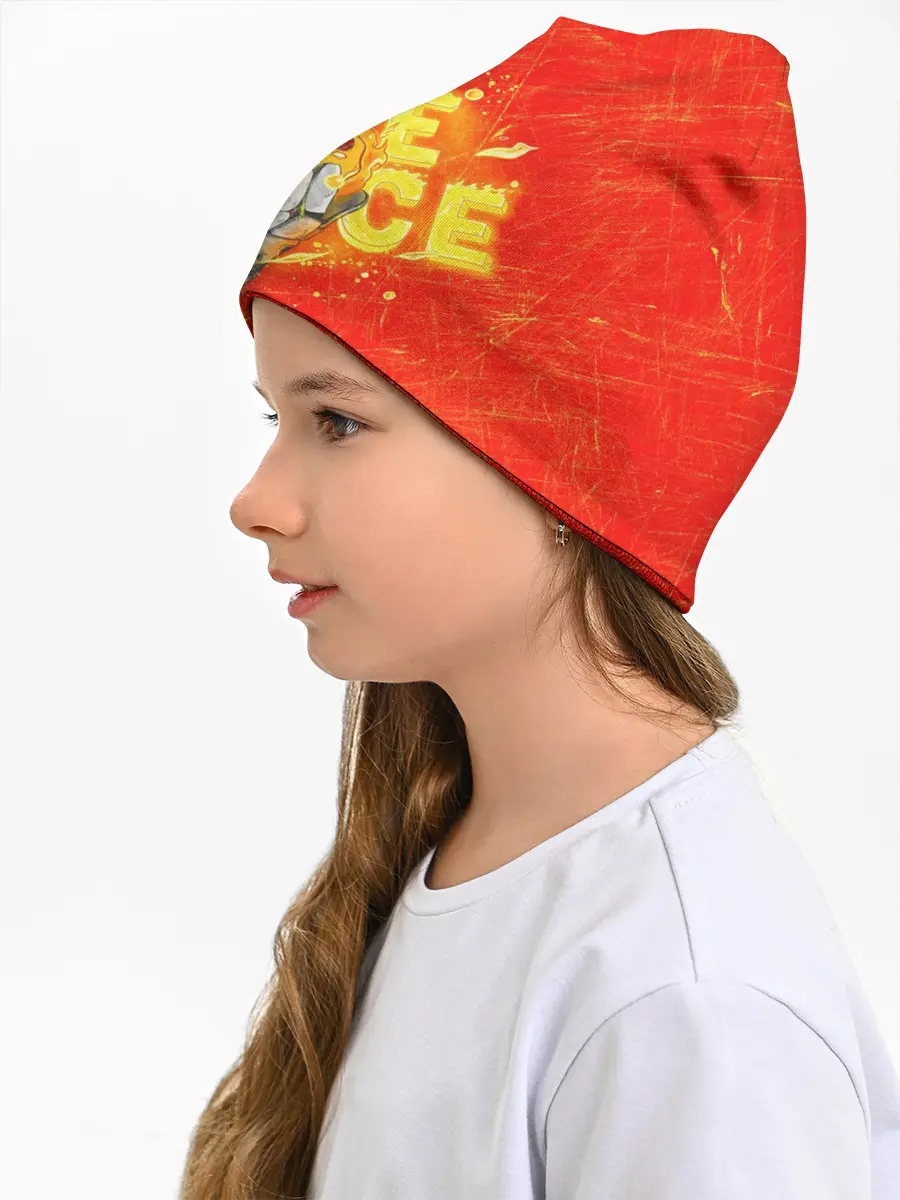 Детская шапка / пламенная бригада пожарных красный фон