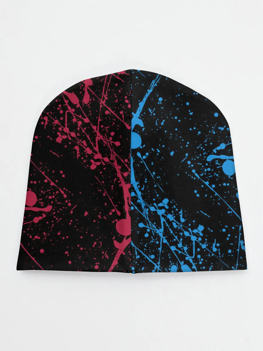 Детская шапка / Kimetsu no yaiba красносиние брызги
