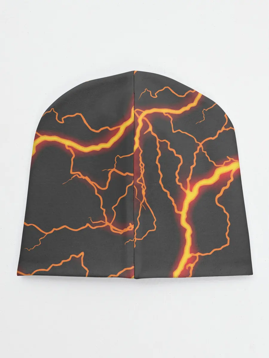 Детская шапка / KIMETSU NO YAIBA оранжевые молнии
