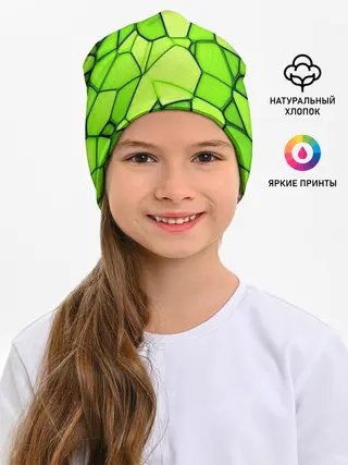 Детская шапка / Зеленая мозаика