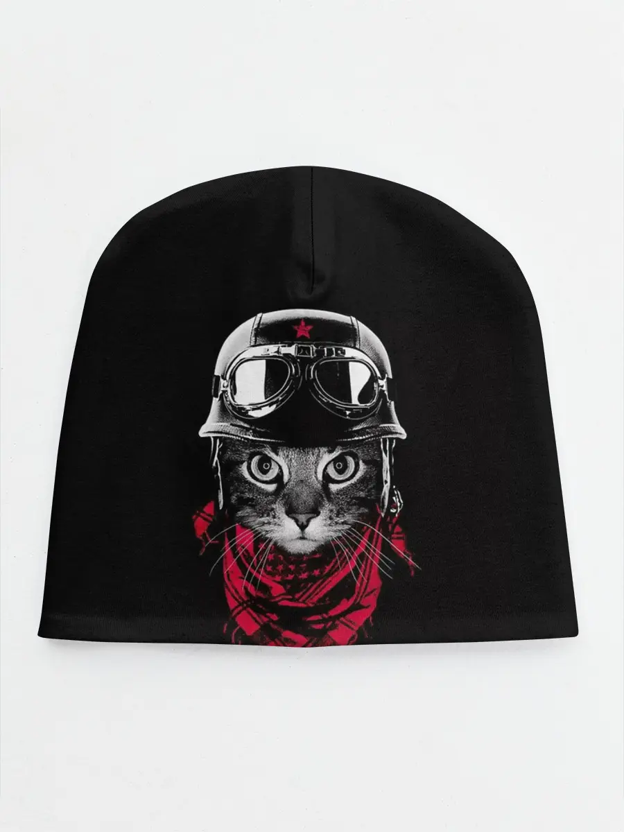 Детская шапка / КОТИК В ШЛЕМЕ