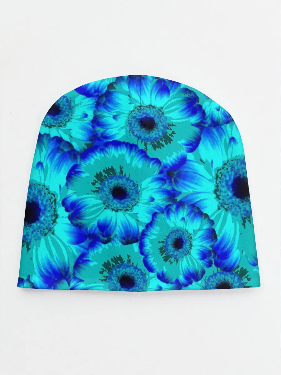 Детская шапка / Голубые хризантемы