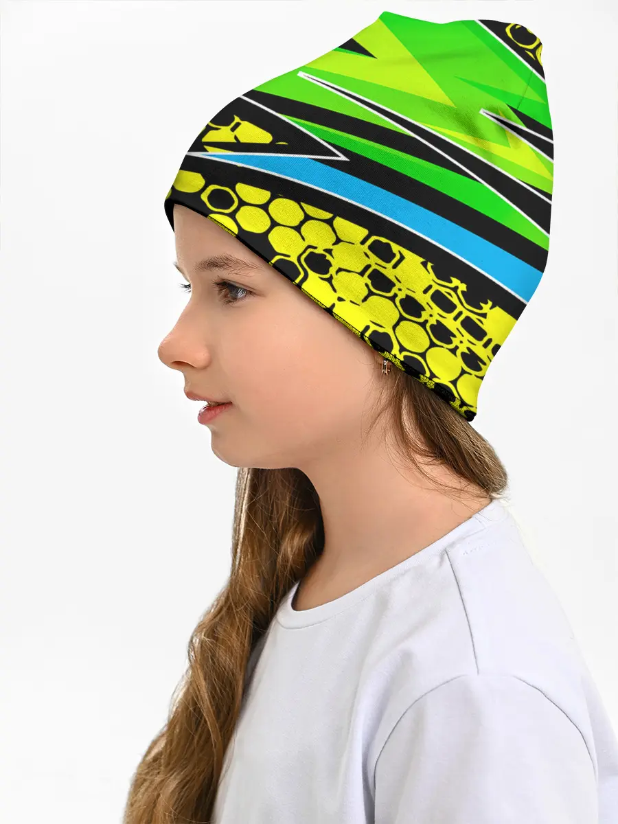 Детская шапка / Light green urban marble