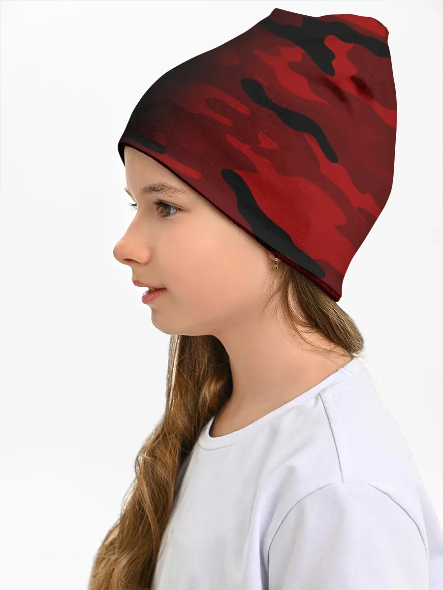 Детская шапка / RED BLACK MILITARY CAMO | КРАСНЫЙ КАМУФЛЯЖ