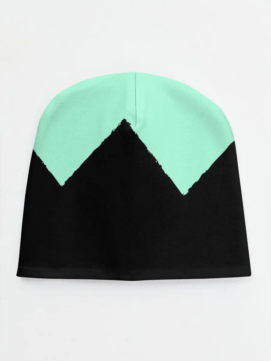 Детская шапка / неровные зубья черный мятный