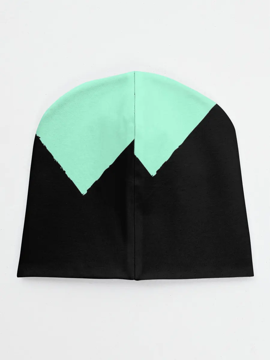 Детская шапка / неровные зубья черный мятный