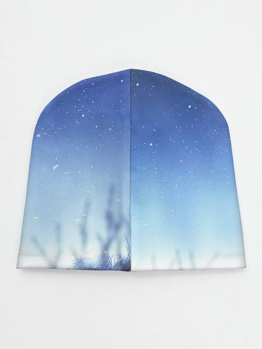 Детская шапка / силуэт корги ночь космос дымка