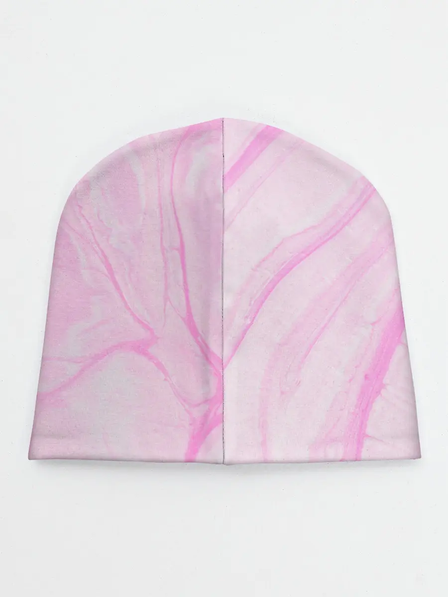 Детская шапка / розовые разводы краска зефир