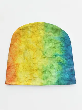 Детская шапка / разноцветный акварель градиент