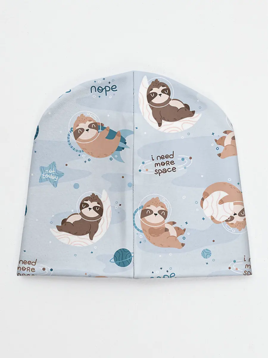 Детская шапка / Паттерн ленивец космос полет