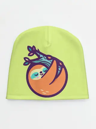 Детская шапка / Ленивец спит на ветке рисунок