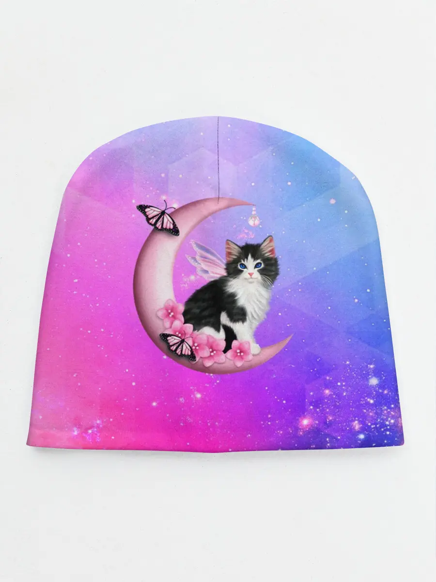 Детская шапка / Котик На Луне