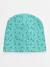 Детская шапка / Зеленые птицы летний узор
