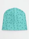 Детская шапка / Зеленые птицы летний узор