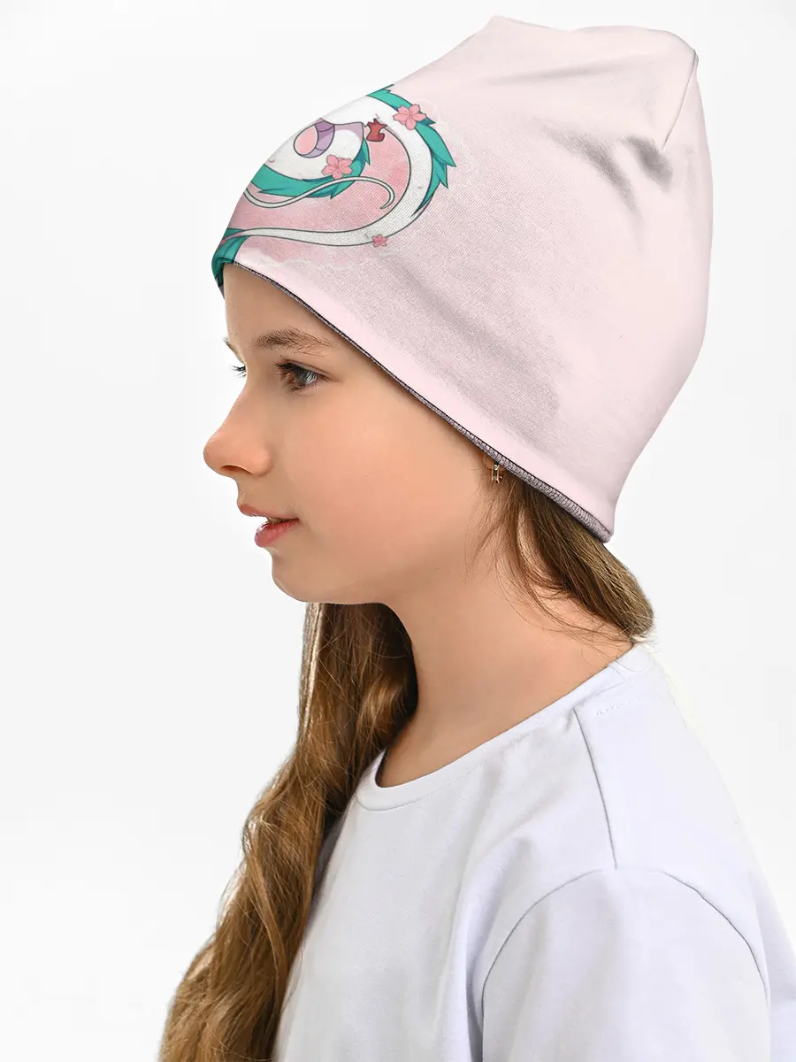 Детская шапка / Спящий дракон Хаку чиби цветы