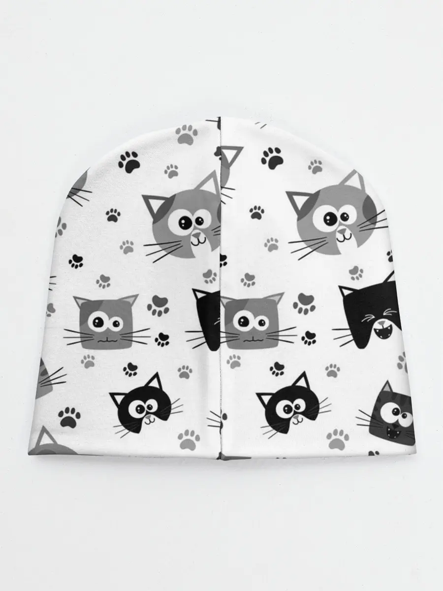 Детская шапка / Котики | ЧБ