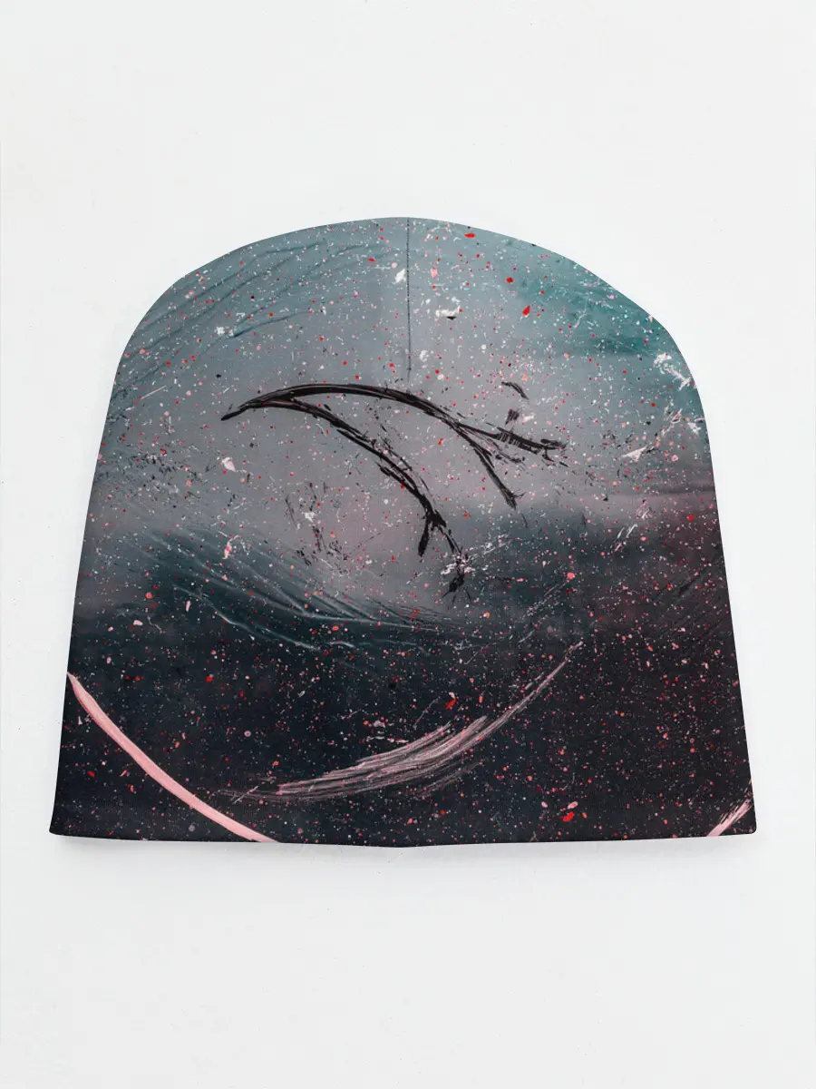 Детская шапка / Абстракция краска разводы кап