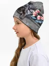 Детская шапка / Пантера и цветы
