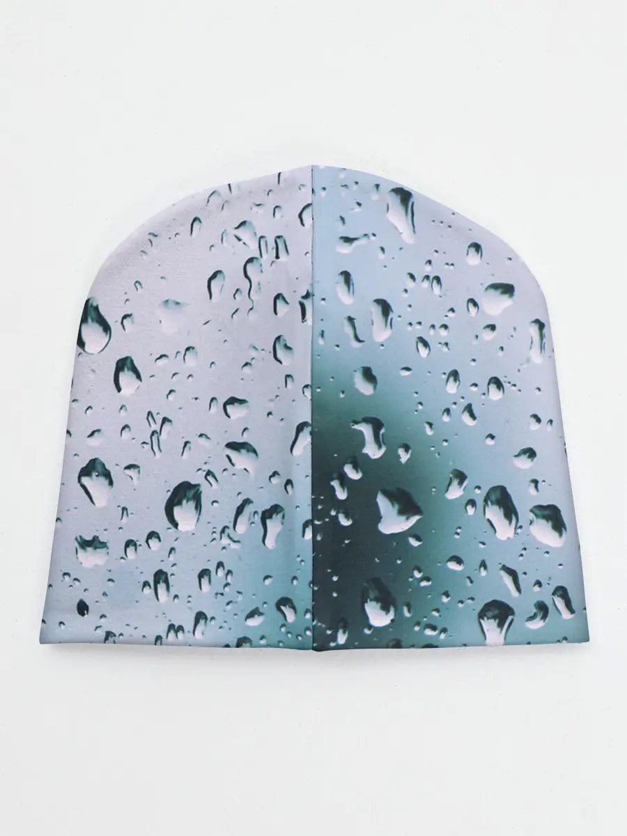 Детская шапка / Капли окно стекло дождь серо