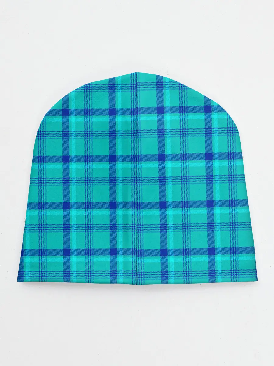 Детская шапка / Голубая клеточка