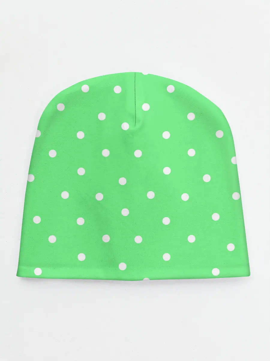 Детская шапка / Горошек на зеленом