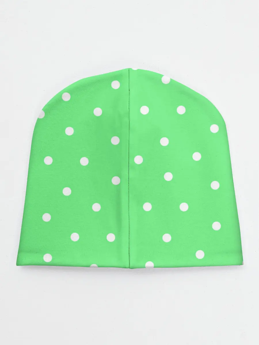 Детская шапка / Горошек на зеленом