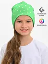 Детская шапка / Горошек на зеленом