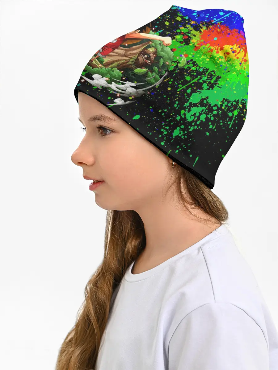 Детская шапка / Врывающийся Монки. Радужный фон