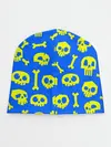 Детская шапка / Веселый Монки. Синий фон череп и кости