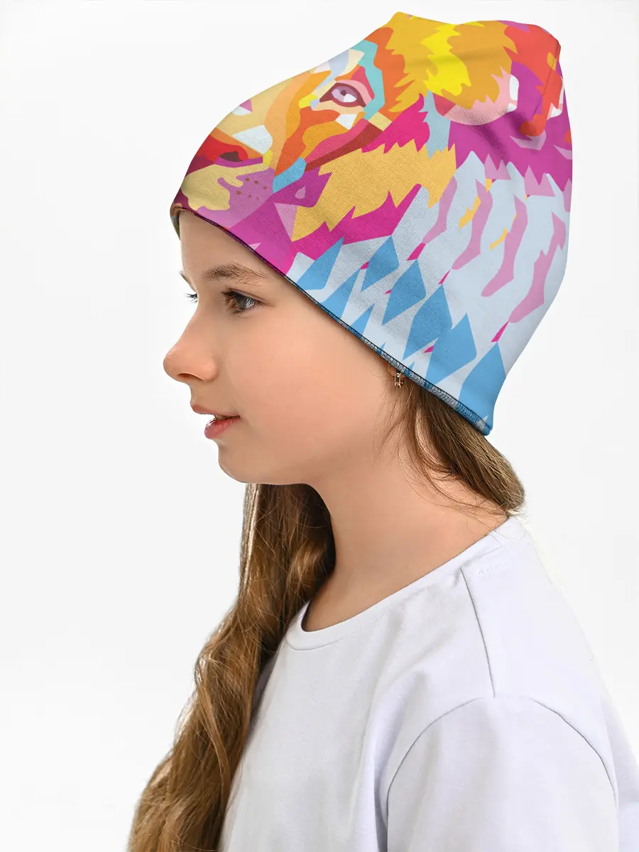 Детская шапка / Акварельный лев