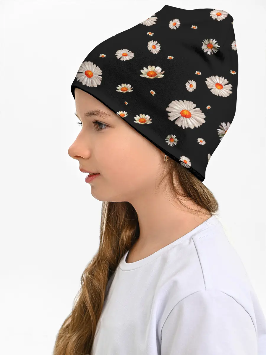 Детская шапка / Ромашки в ночи