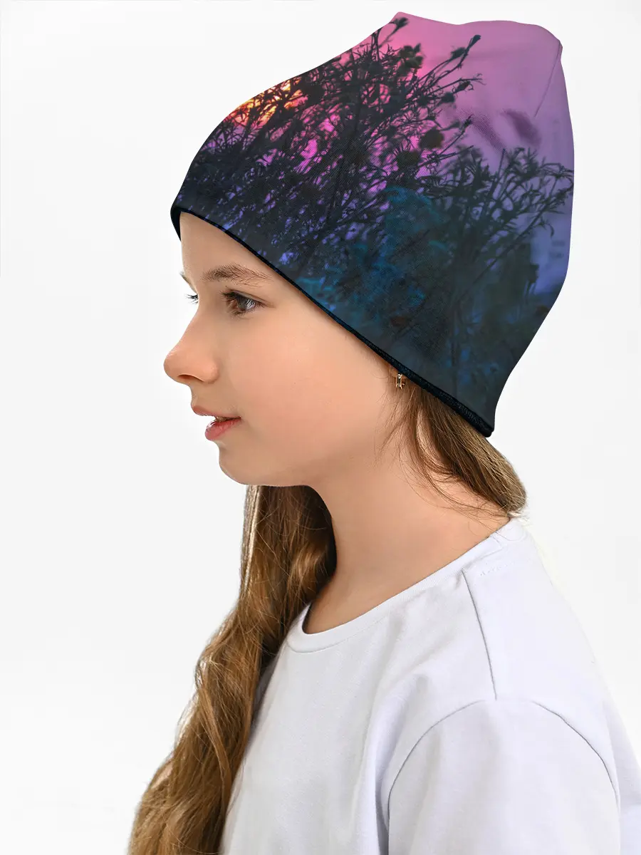 Детская шапка / Трава растения закатный свет