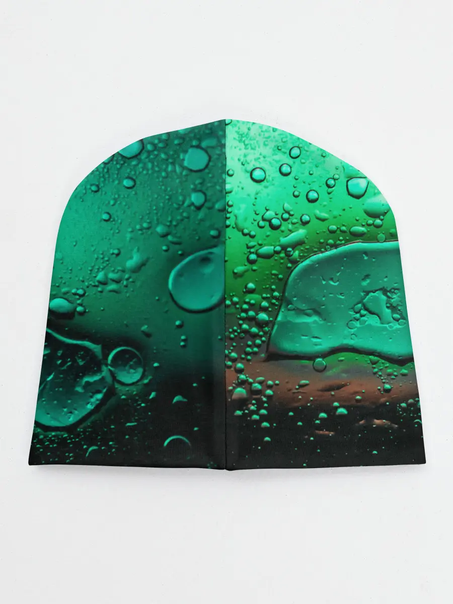 Детская шапка / Зеленые капли клетки