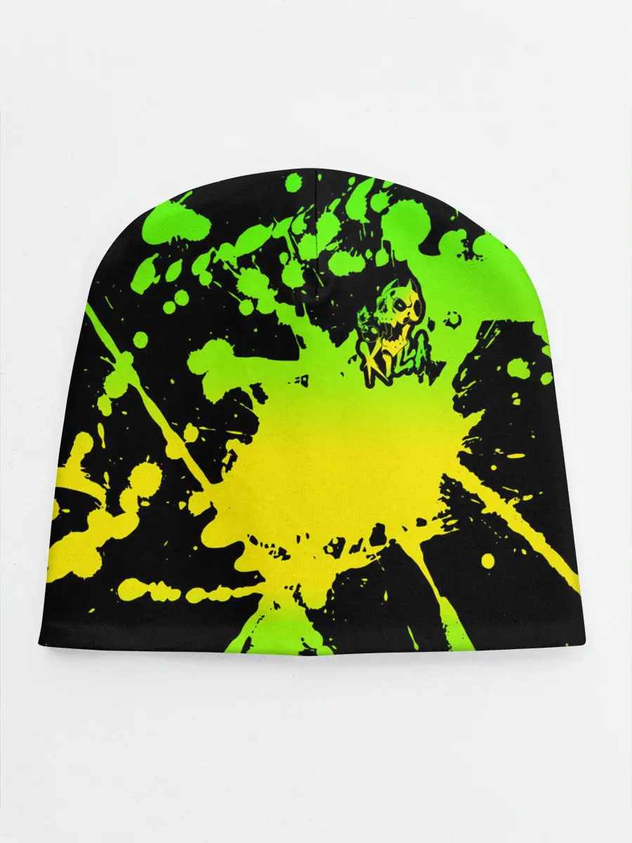 Детская шапка / KILLA зеленые брызги