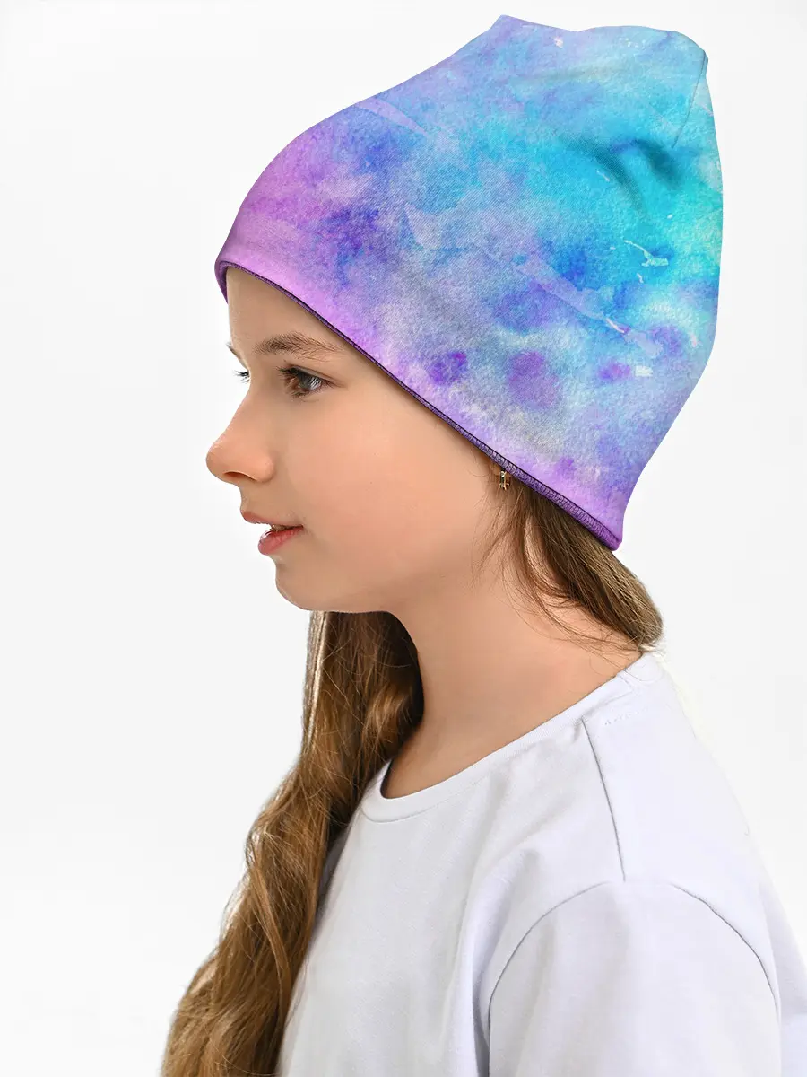 Детская шапка / Акварельные пятна