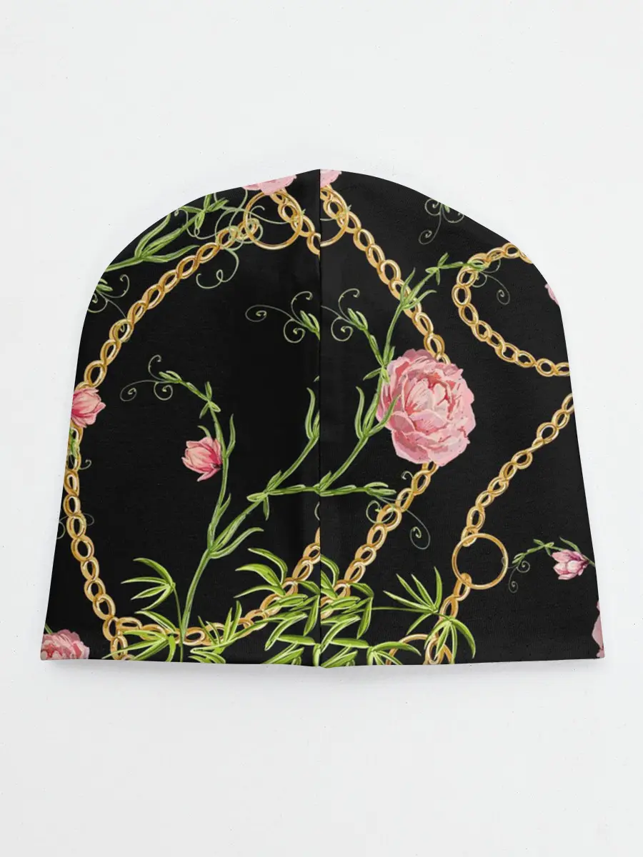 Детская шапка / Золотая цепь и розы
