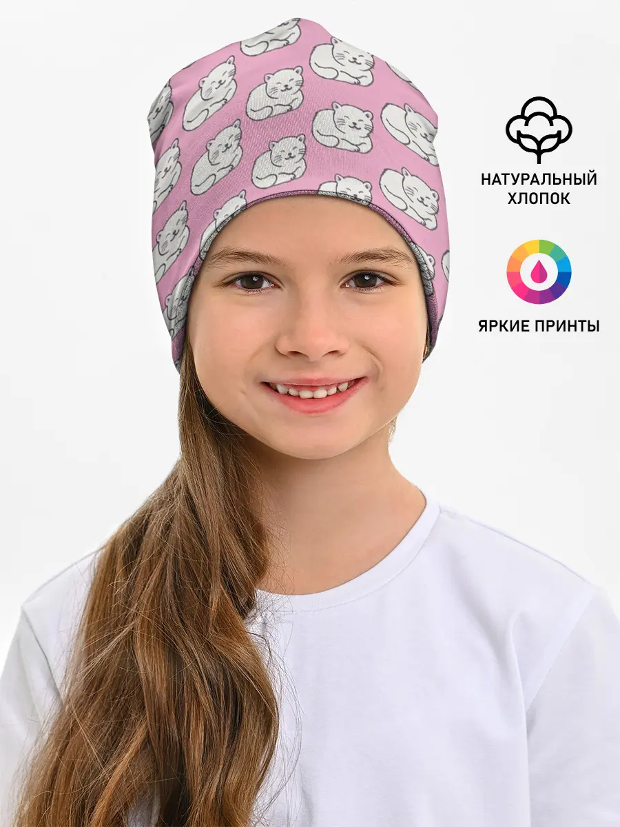 Детская шапка / Белая кошка