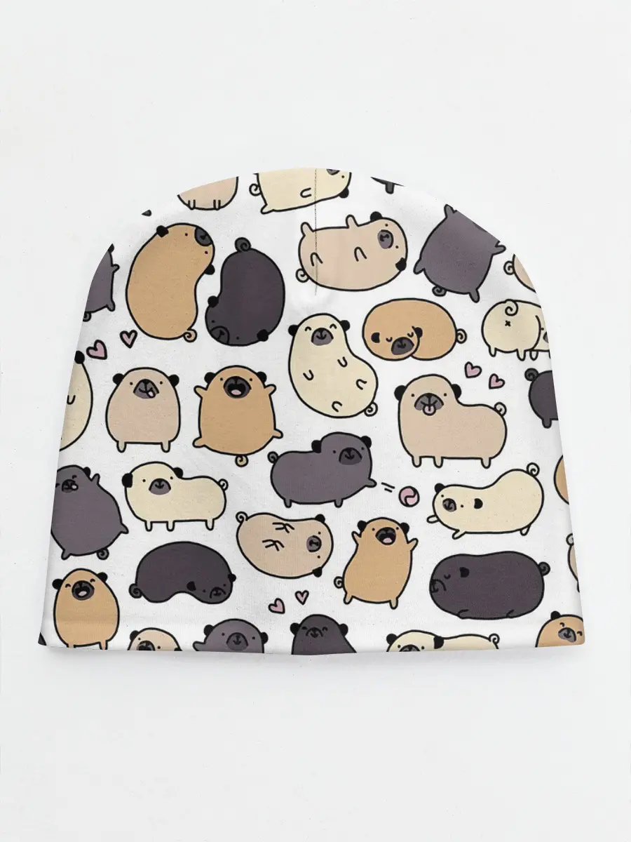 Детская шапка / Милые мопсы
