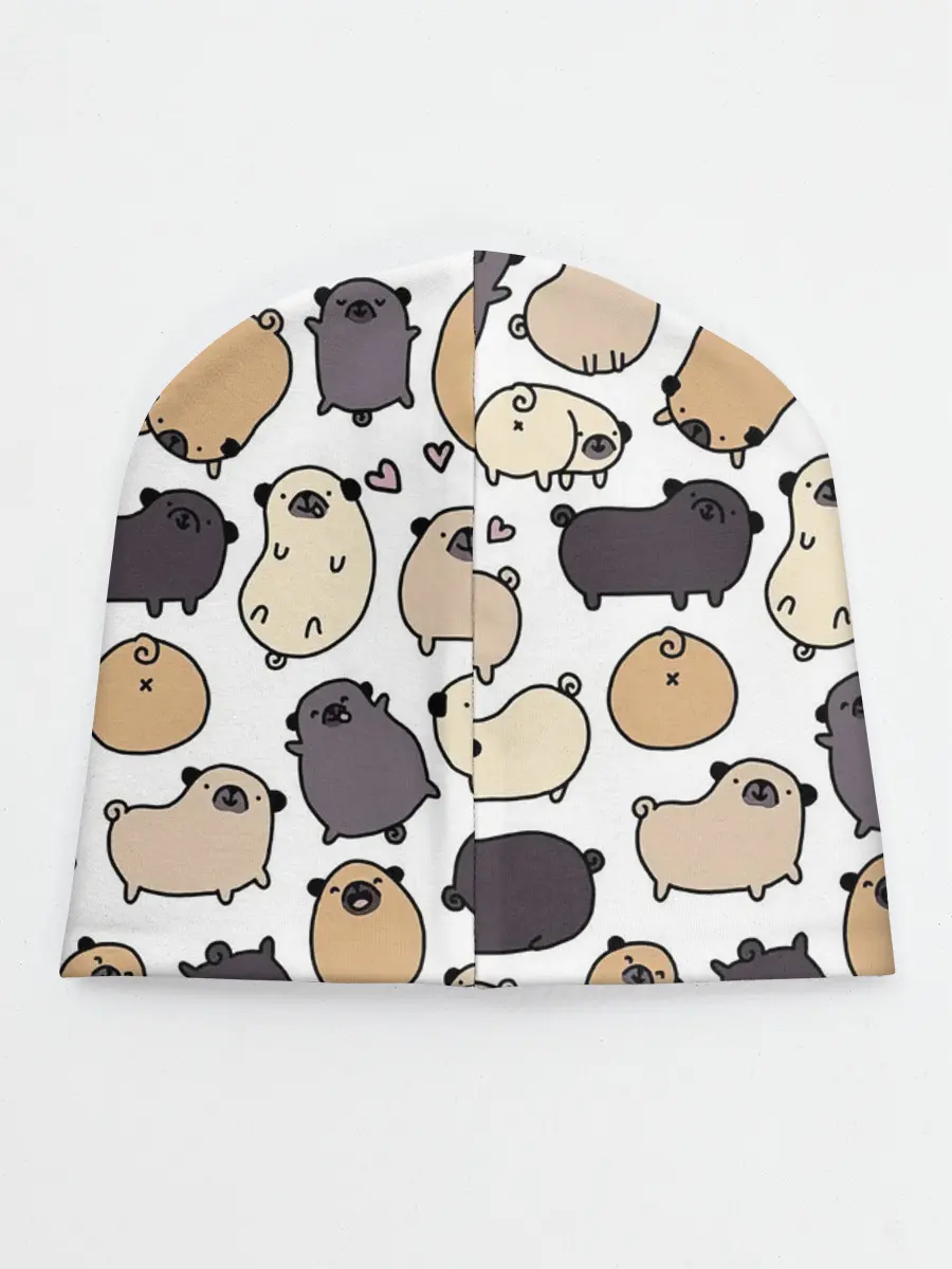 Детская шапка / Милые мопсы