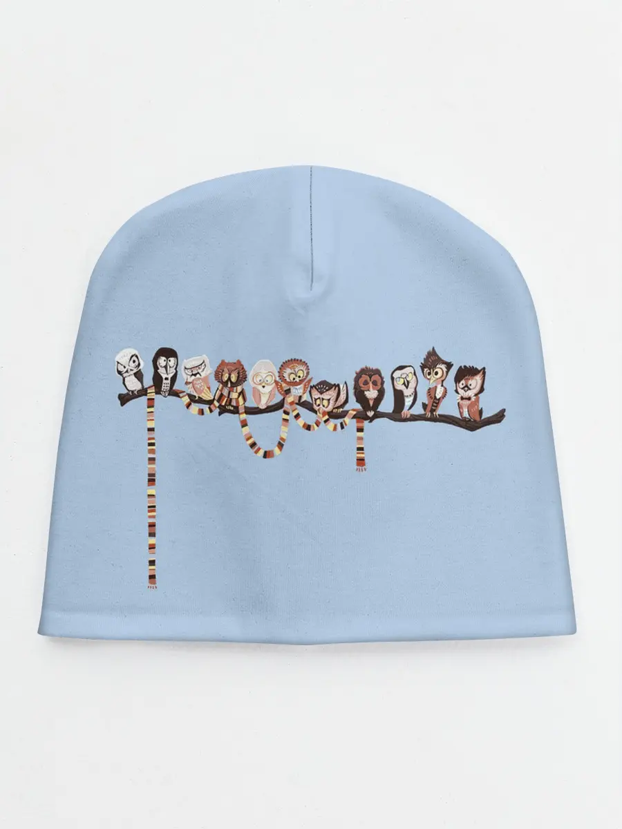 Детская шапка / Совы на ветке