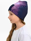 Детская шапка / Бабочка кот силуэт фиолетовый