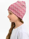 Детская шапка / узор милые сердца зигзагами