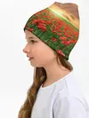 Детская шапка / Красный мак на закате